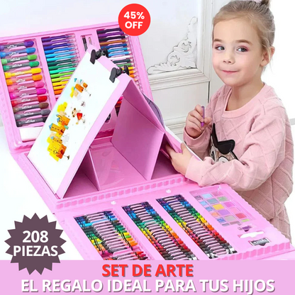 Set De Arte completo 🖌️ contiene 208 Piezas 🖌️ para la creatividad de niños y niñas 👦👧