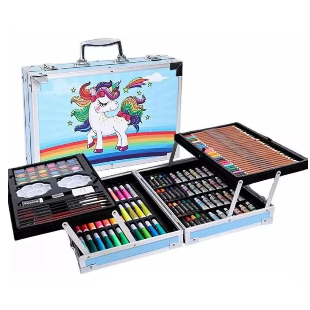 MEGA SET ARTISTICO (estuche metálico) 🖌️ contiene 145 Piezas 🖌️ para la creatividad de niños y niñas 👦👧